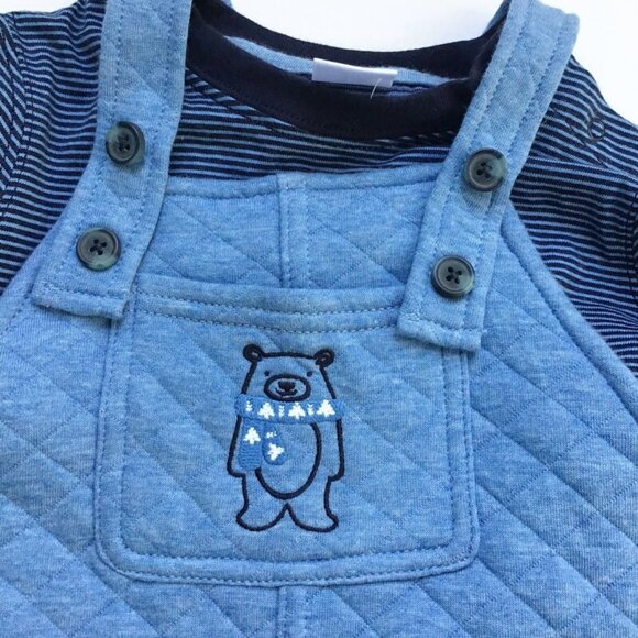 Gymboree Winter Bear Quilted Overalls Outfit Toddler Boys 18-24 Mos. Snow Scarf - Picture 3 of 8